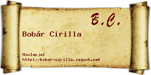 Bobár Cirilla névjegykártya