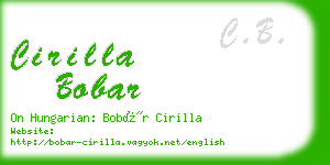 cirilla bobar business card